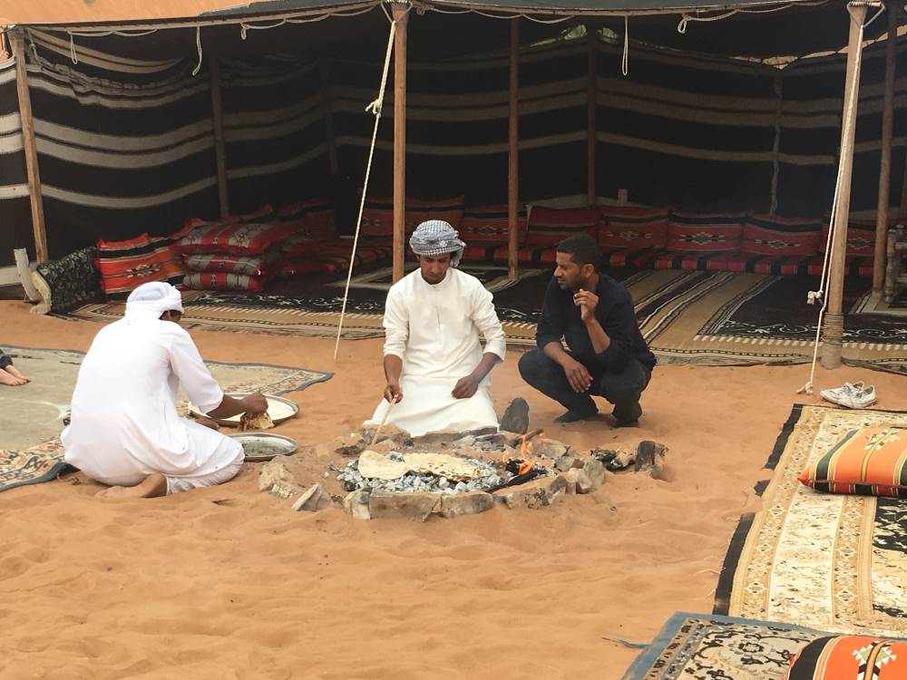 Breadmaking at Bedouin camp