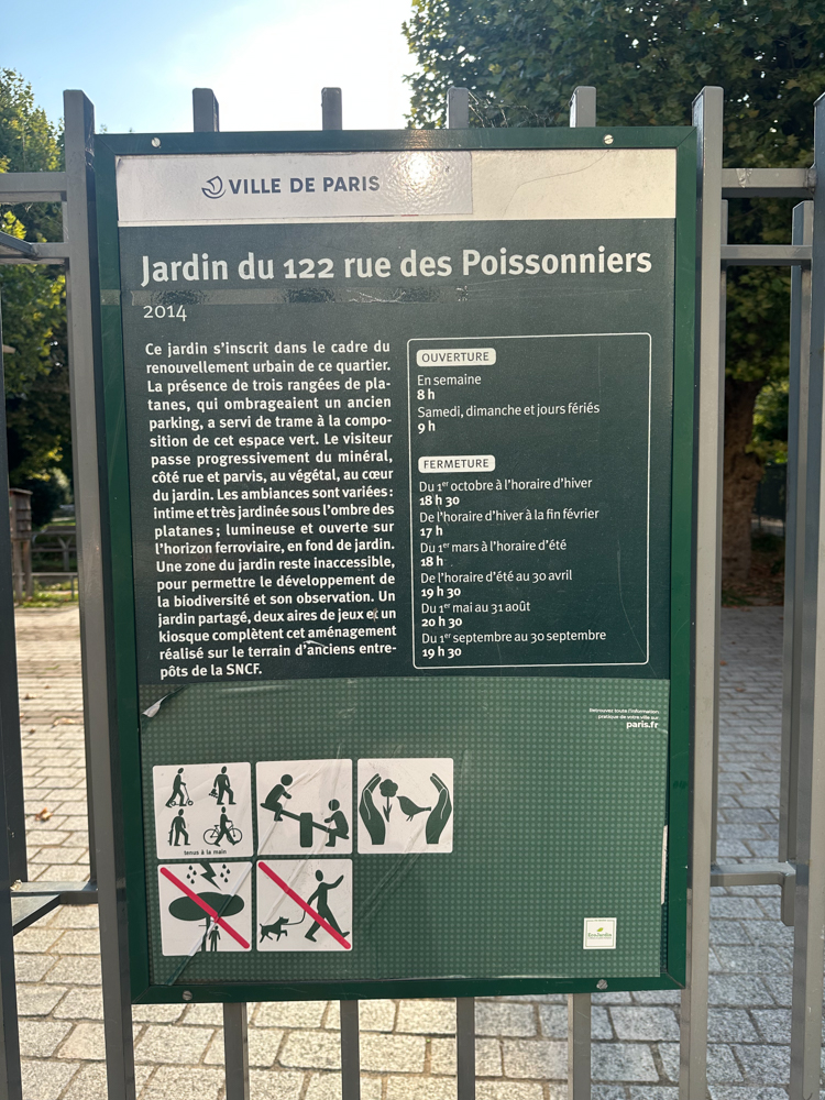 Jardin du 122 Rue des Poissonniers