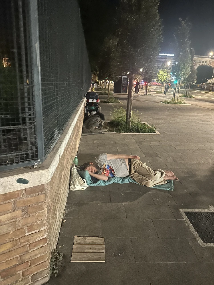 Homeless outside Termini