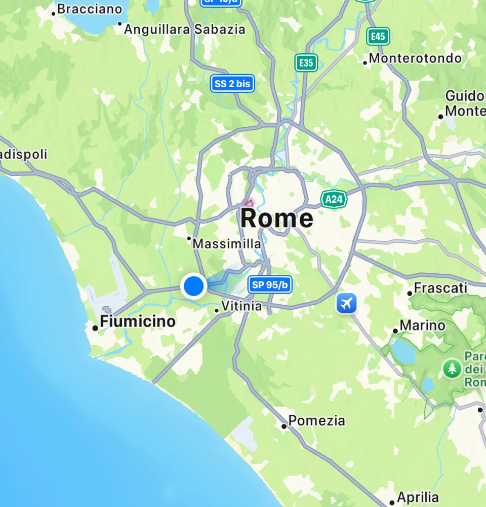 Train to Rome Apple map