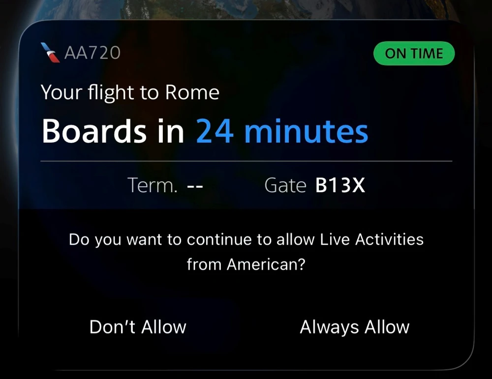 Boarding to Rome